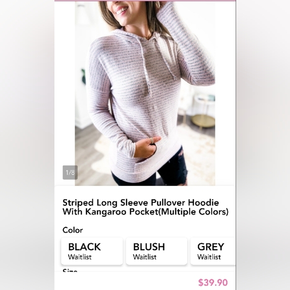 Staccato blush/gray hoodie, size large, incredibly soft. - Picture 8 of 8